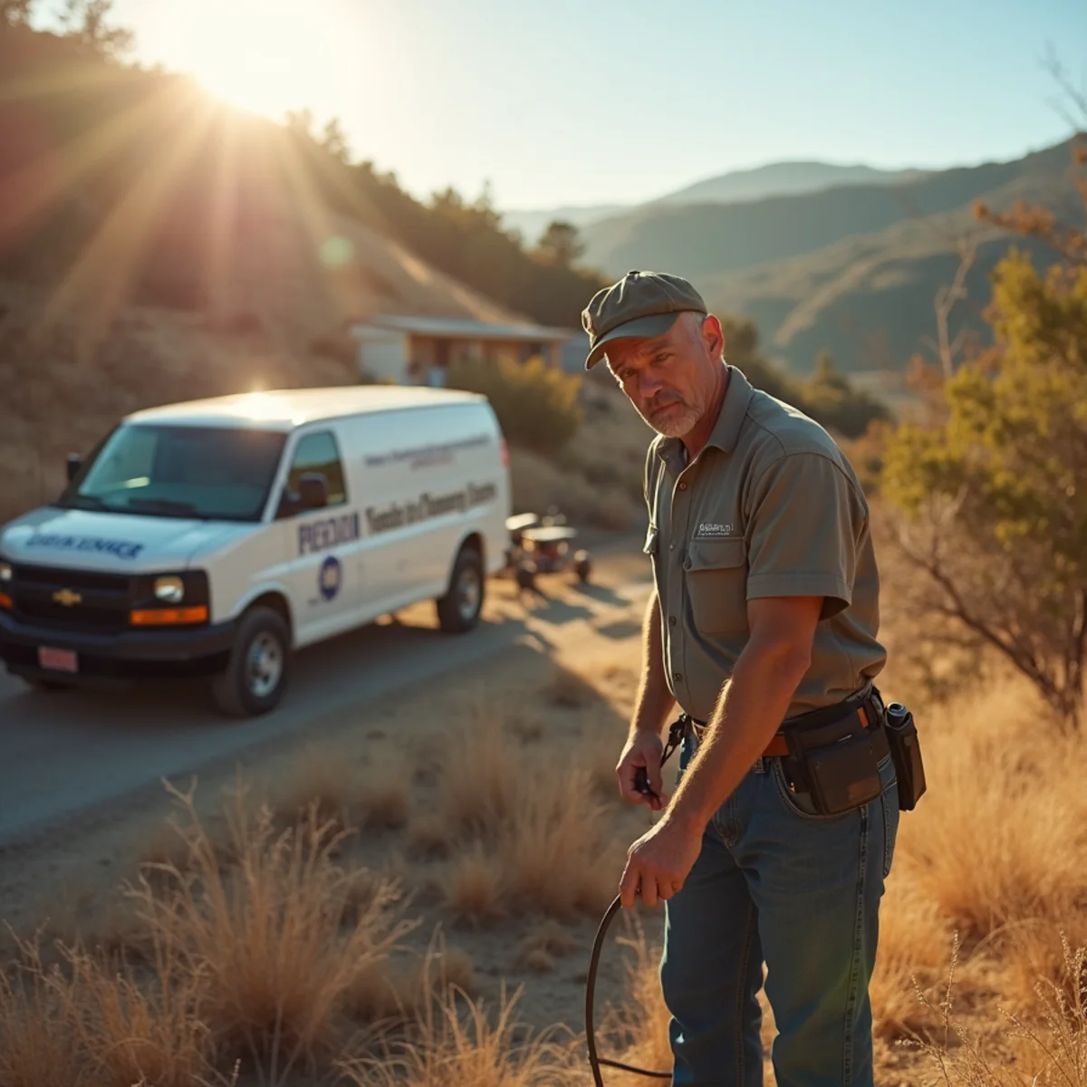 HVAC technician servicing a semi-rural horse property with propane heat in Loomis, CA