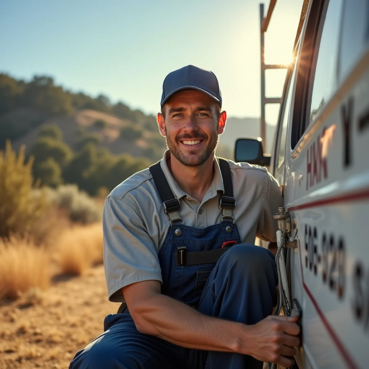 HVAC technician servicing a ranch home along the Highway 49 corridor in North Auburn, CA