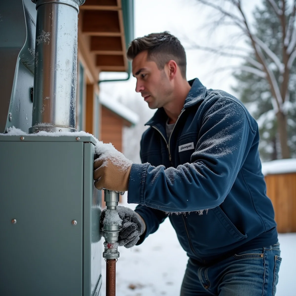 Furnace and frozen water pipe during a December freeze in Auburn, Placer County