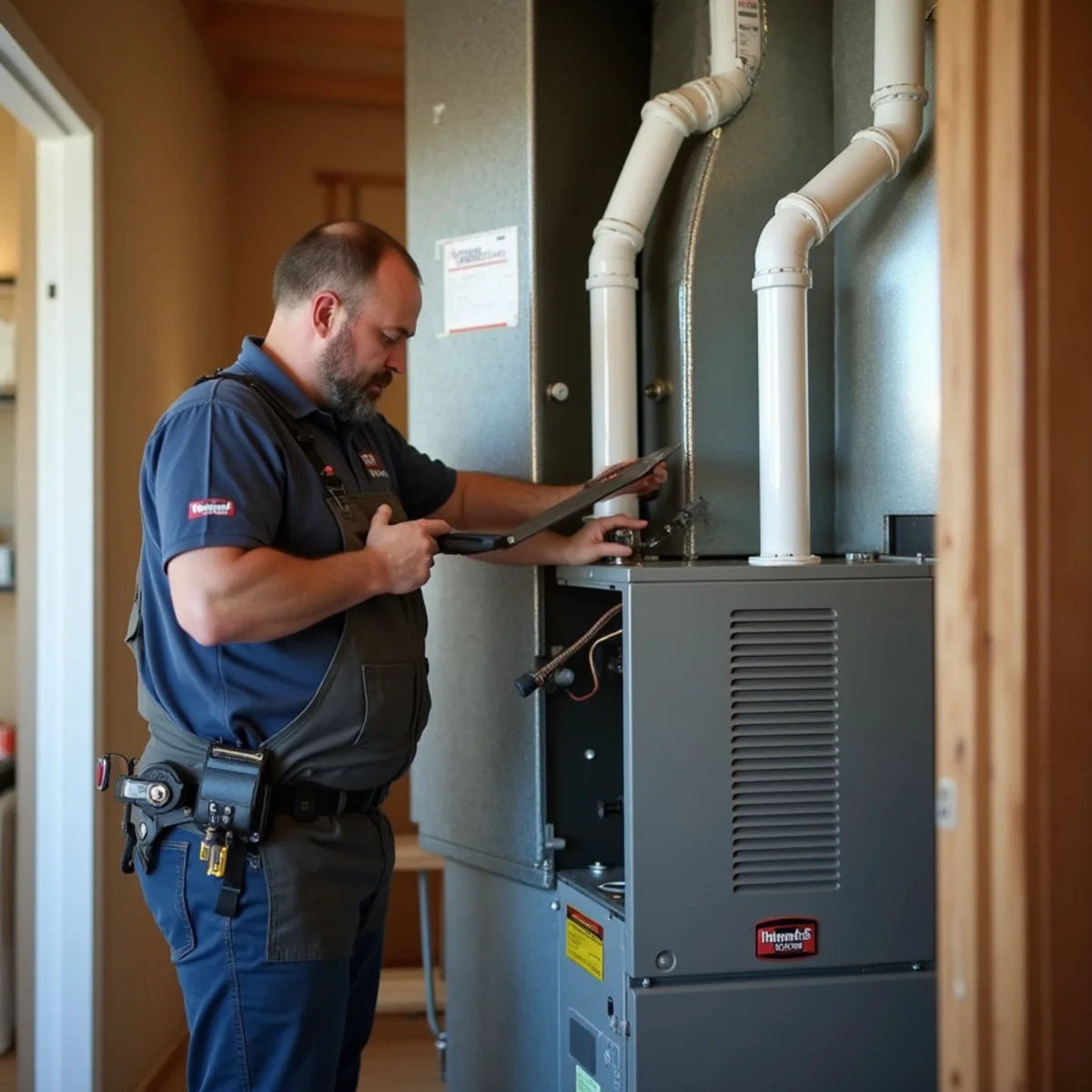 New high-efficiency furnace installed in an Auburn, CA home showing furnace replacement cost in Placer County
