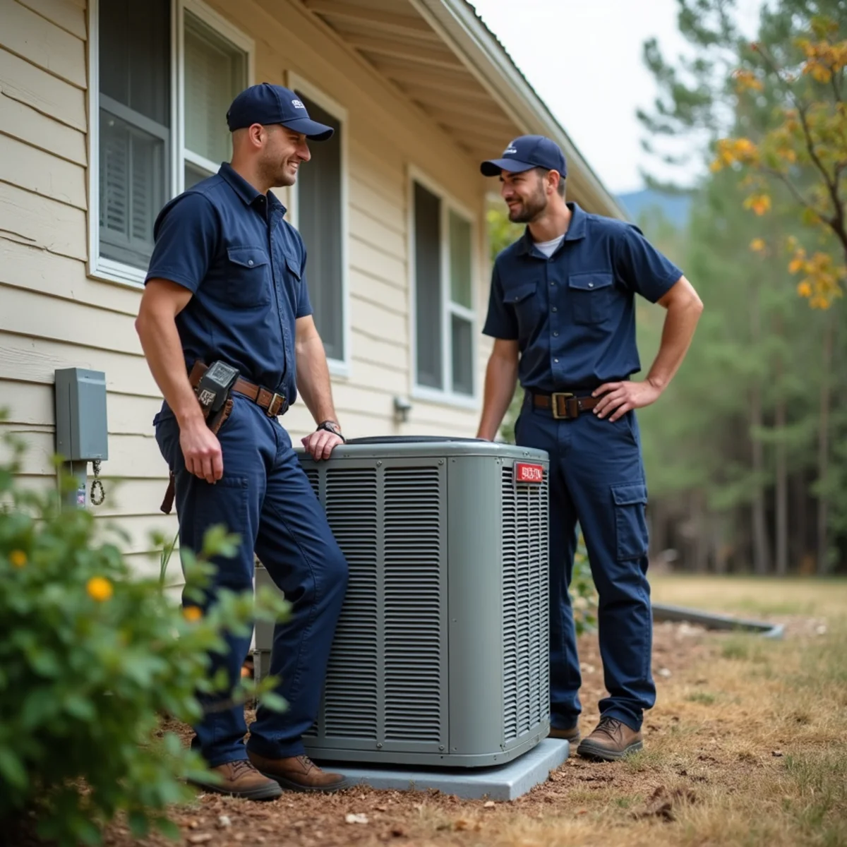 Outdoor heat pump unit at an Auburn, CA home illustrating heat pump cost in Auburn CA