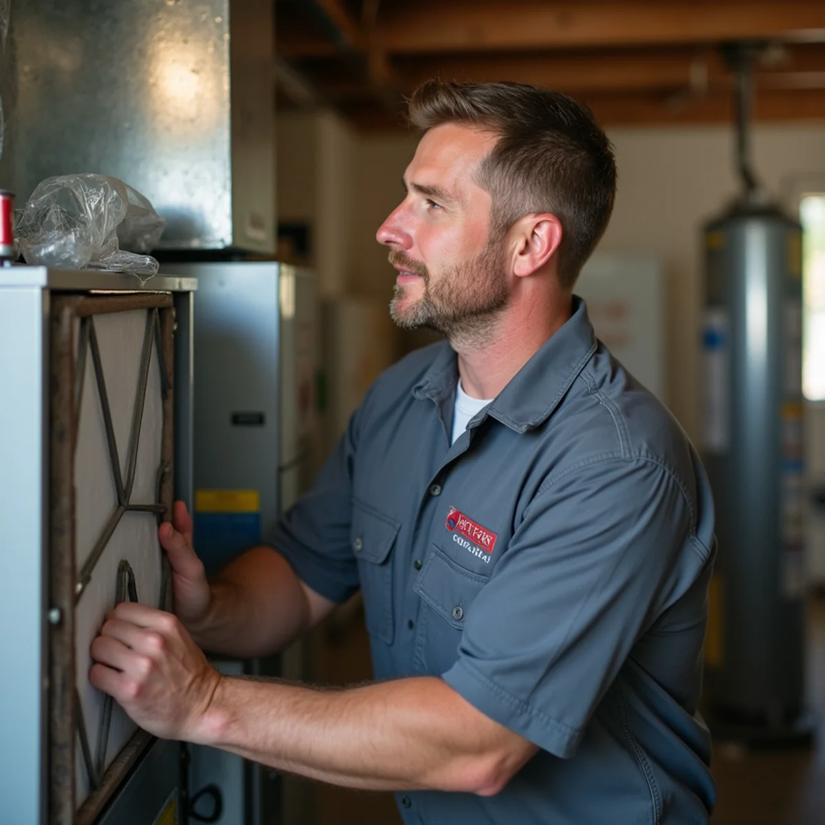 MERV-13 furnace filter installed for wildfire smoke air quality in an Auburn, CA home