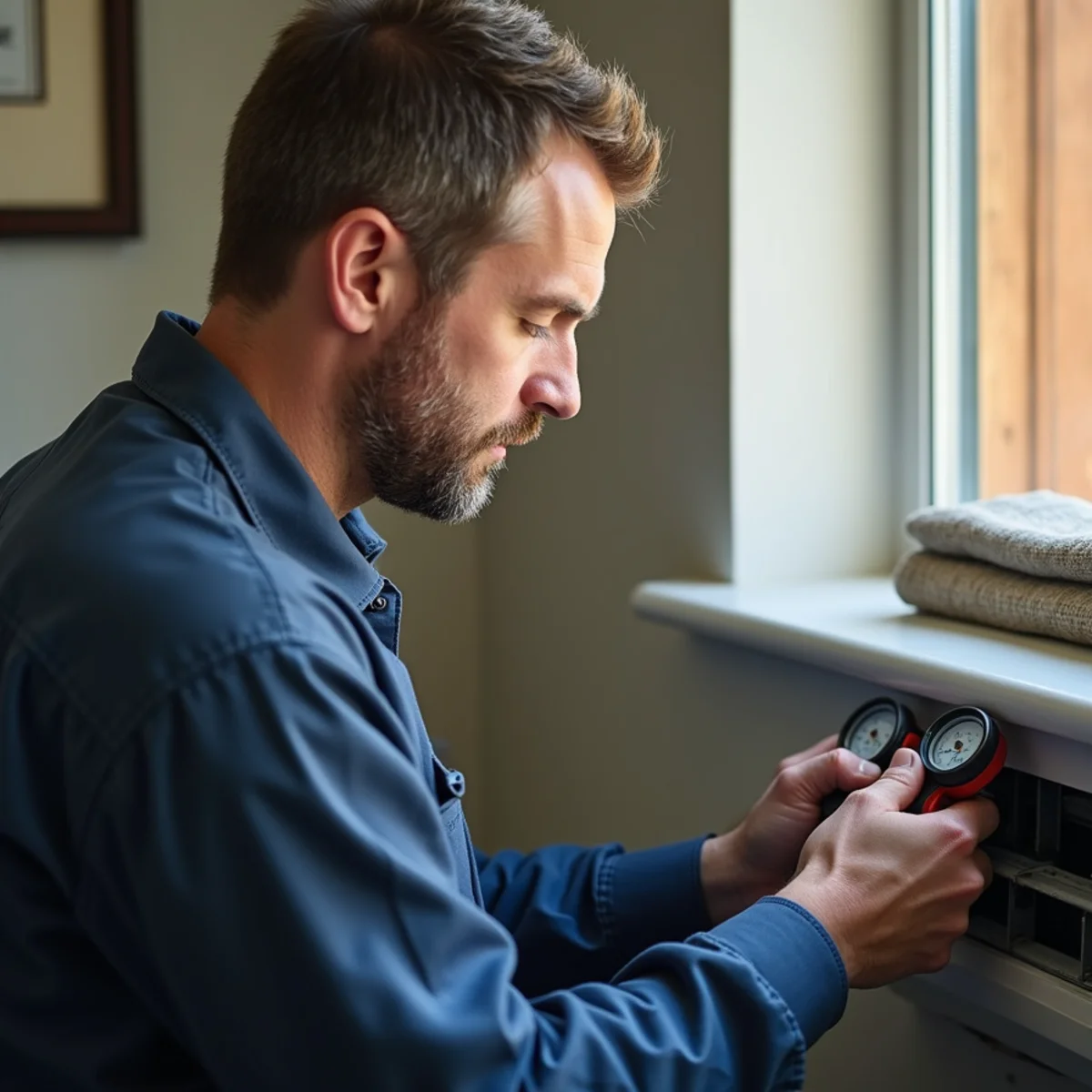 Ductless Mini-Split Installation in Auburn, CA — a licensed local technician at work