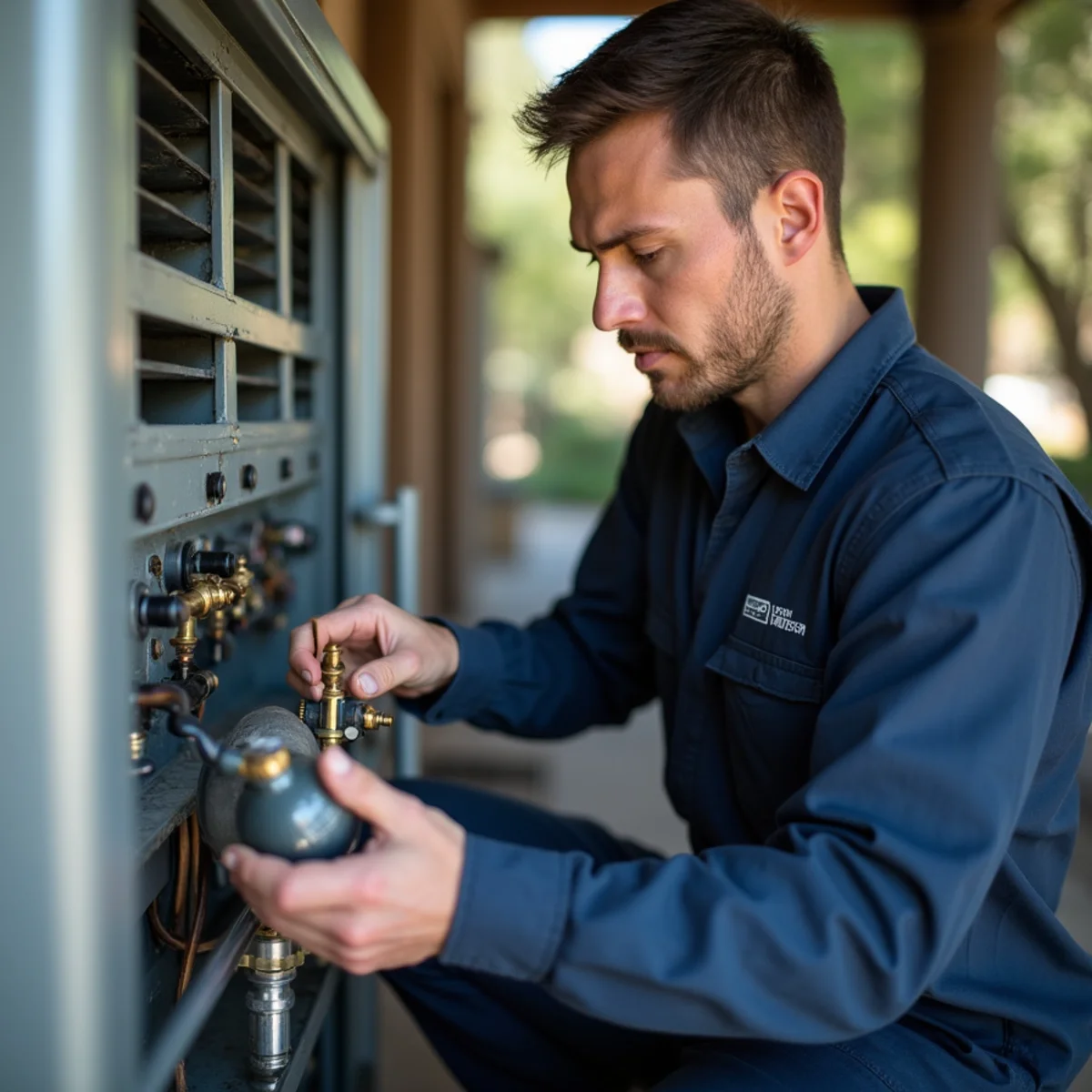 Refrigerant Leak Repair & Recharge in Auburn, CA — a licensed local technician at work