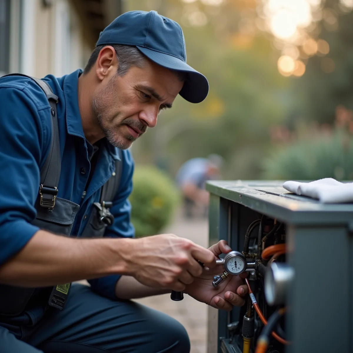 Residential HVAC Services in Auburn, CA — a licensed local technician at work